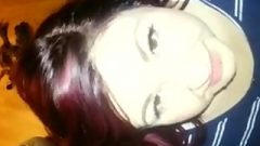 HUGE FACIAL!!! I Caught My Husband Wanking Off. Let Him Use Me To Jizz On