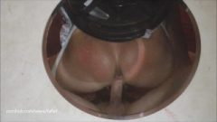 Huge Butt Cutey Covers Mirror In Sperm