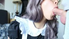 Nice Cosplay Maid Craves To Suck Penis