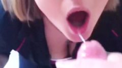FEEDING STEPDAUGHTER – Young Girl Swallows Daddy’s Sperm Before School