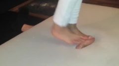 Dick Crush Dance In White Jeans Barefoot