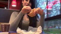 Katy Young – Flirtatious Teengirl Blows, Gets Destroyed And Eats Spunk At Burger King