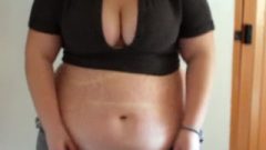Juicy Teen BBW Gainer Girl Tries On Outgrown Tight Clothes