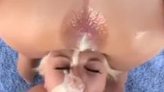 Incredible Anal Cream Pie Eating