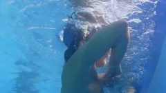 Underwater Nipple Slip Revealed Innocent Puffy Nipples. Great Downblouse!