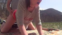 Quicky Wifes Sex In Moutains And Sperm In Mouth