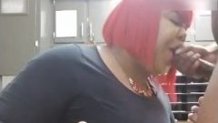 Bbw T-Girl Monae Getting Destroyed Behind The Counter By Front Desk Hotel Clerk