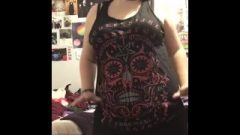 Fat Goth Girlfriend Strip Tease
