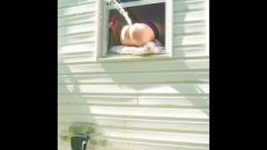 HORNY Rubber Toy Orgasm Squirting Out Of Window While Neighbors Are Outside!