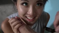 Green Eyed Thai THROATFUCK White Penis POV & Gets Cream Pie Sukisukigirl