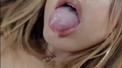 Young T-Girl Shoots A Load In Her Own Mouth
