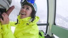 4K Public Cum Shot On Mouth In Ski Lift Part 2