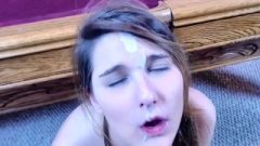 Amateur Takes Loads Of Sperm To Her Puss And Face