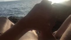 A Sunset Handjob On A Nudist Beach With A Happy Ending