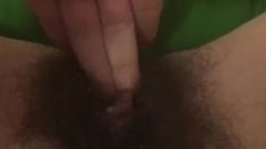 Rubbing And Fingering Wet Hairy Pussy POV
