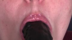 Preview Close Up blow-job Big Black Dick With Glossy Lips Shiny Lipgloss