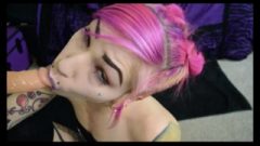 Goth Vampire Blow-Job Fang Fetish Pierced Tongue Emo Girl