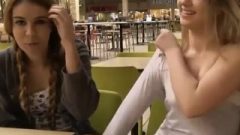 Teen Shows Her Breasts In Mall