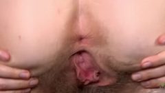 Apricot Pitts Opens Wide Her Hairy Cunt