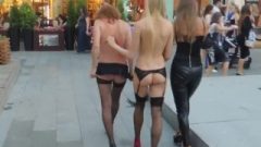 Two whores Flashing In Public