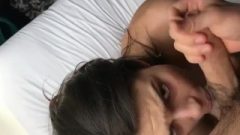 Sexy Natural Tits beauty Wakeup Morning BJ Gets Perfect Cumshot In Mouth