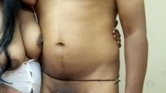 Big Boobs Indian slut Sucking Nipple & Giving wank Till He Cum