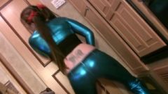 Megan Dances And Vibes Herself In Shiny Blue Attire