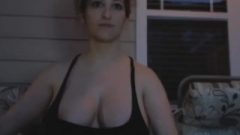 My Provoking Busty Neighbor Doing Web-cam Show At Her Porch Outdoors
